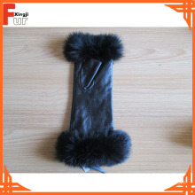 Fingerless Lady Long Style Leather Gloves